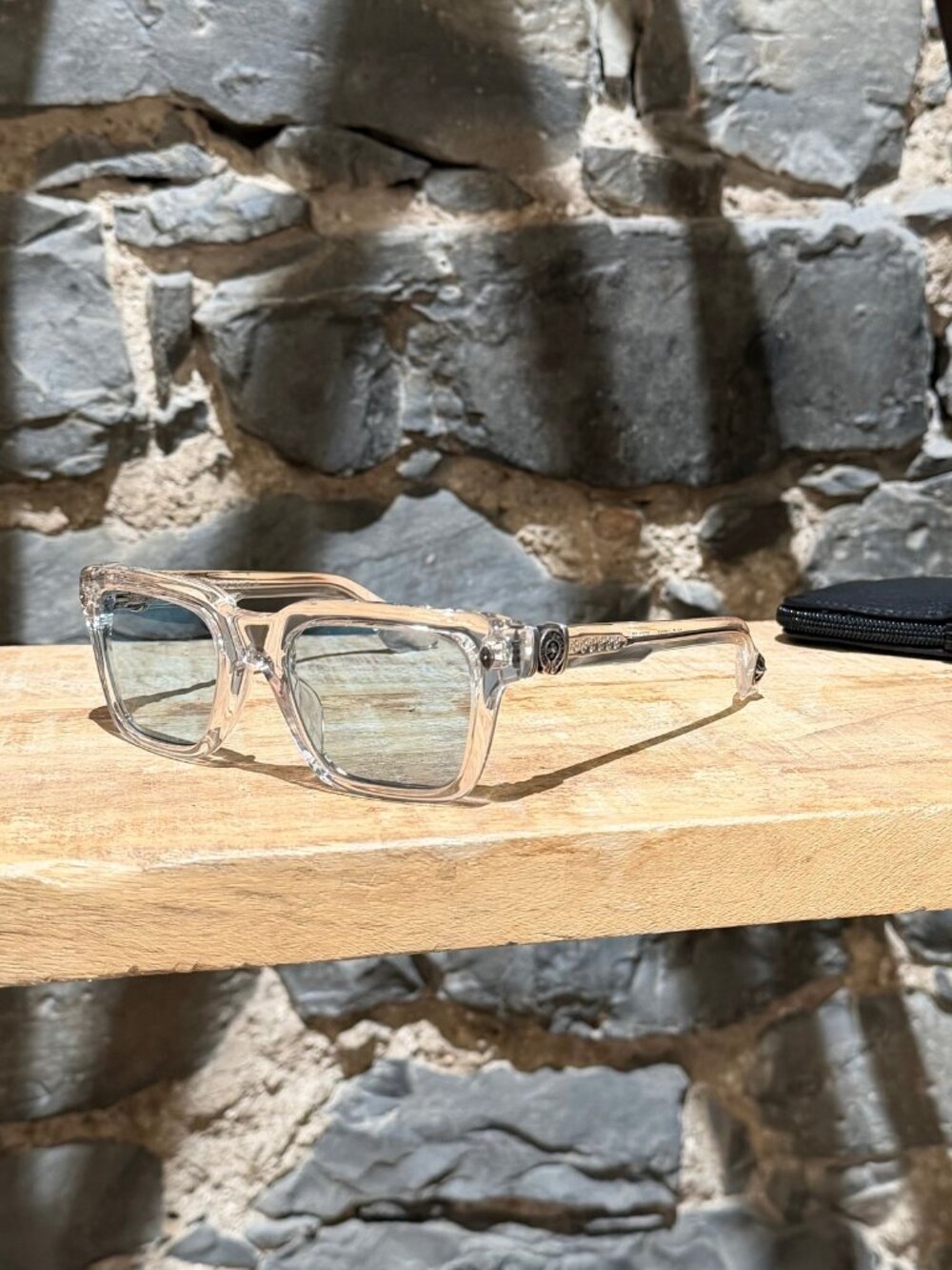 Chrome Hearts Clear Frame Blue Lenses Halllamanass Sunglasses